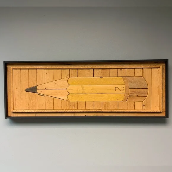 Pencil Wood Mosaic Artwork